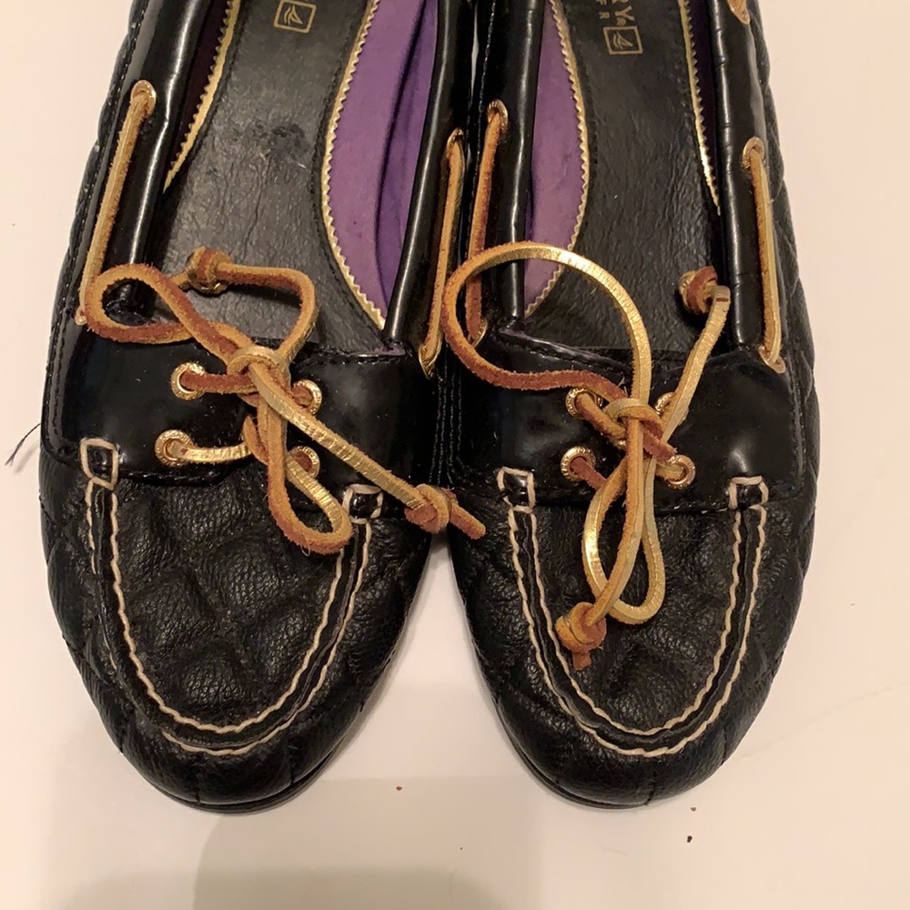 🫶🏼Sperry Topsiders Quilted Black Size 8 - Picture 2 of 5
